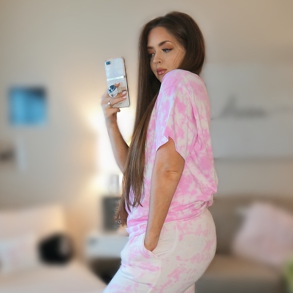 Pink Tie Dye Oversized Tee